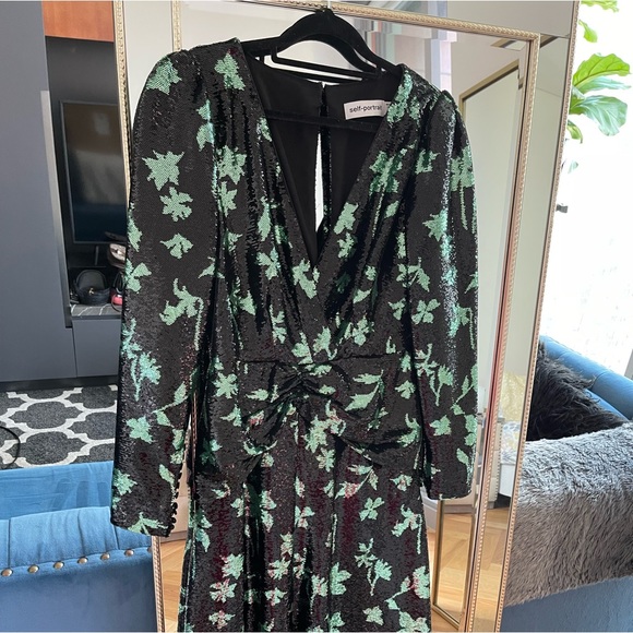 Self Portrait Palm Tree Sequin Dress - Picture 1 of 7